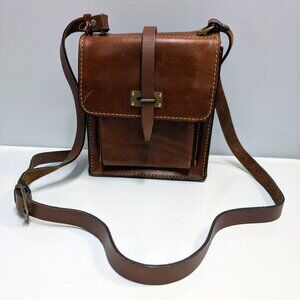 J Peterman Leather Messenger Bag